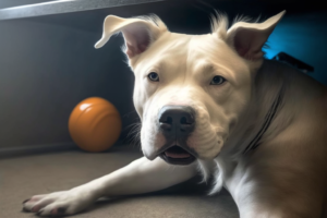 AI generated longhaired pitbull dog